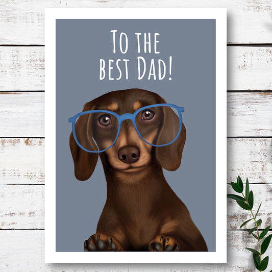 Dachshund Best Dad Card