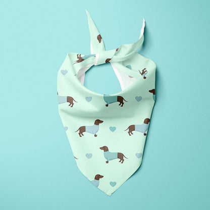 Dachshund and Hearts Dog Bandana