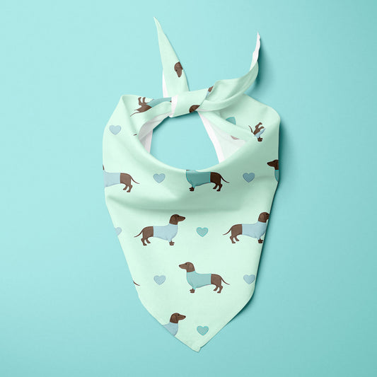 Dachshund and Hearts Dog Bandana