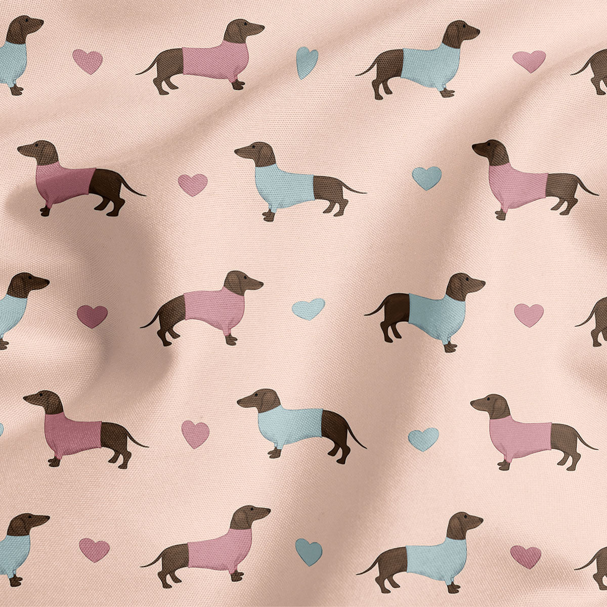 Dachshund and Hearts Dog Bandana