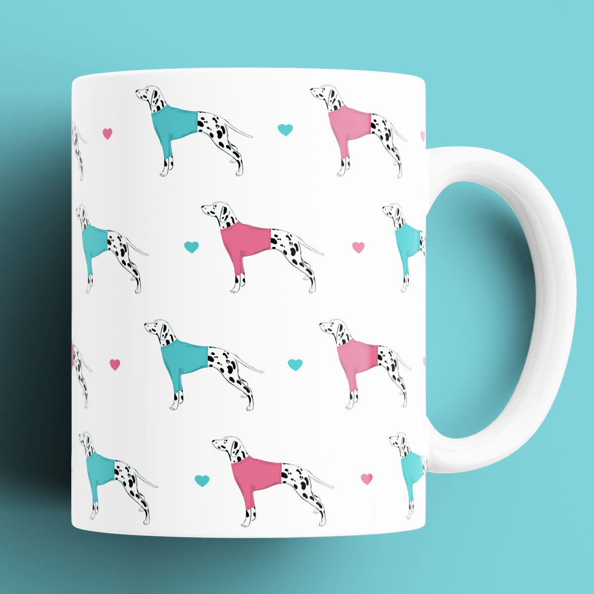 Dalmatian and Hearts Patterned Mug