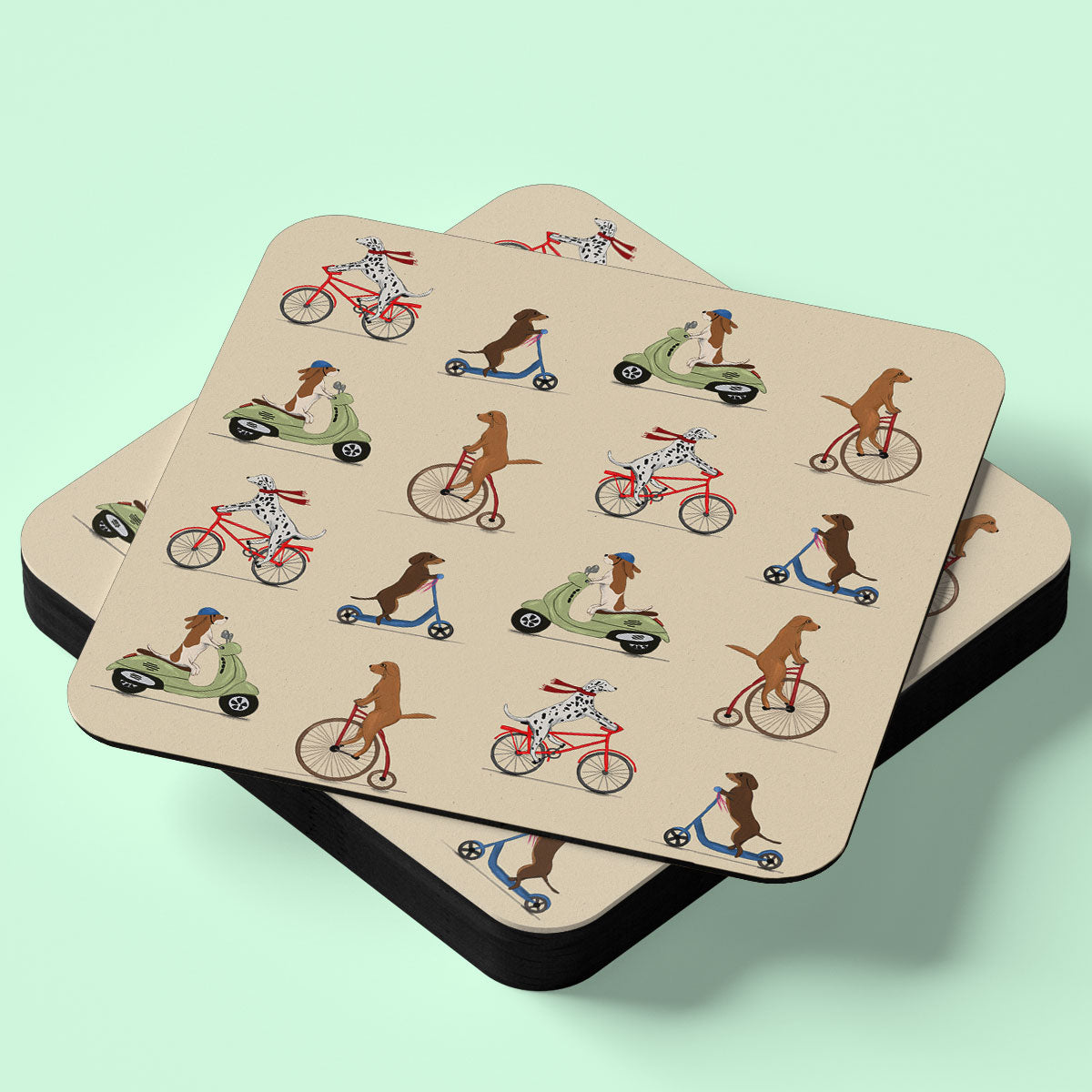 Dogs on Bikes Drinks Coaster