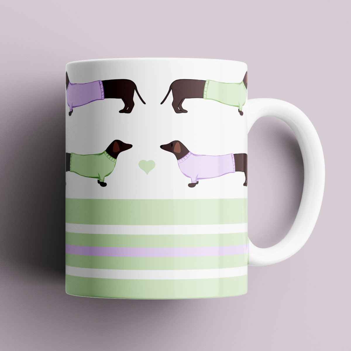 Extra Long Dachshunds - Mint and Lavender Mug