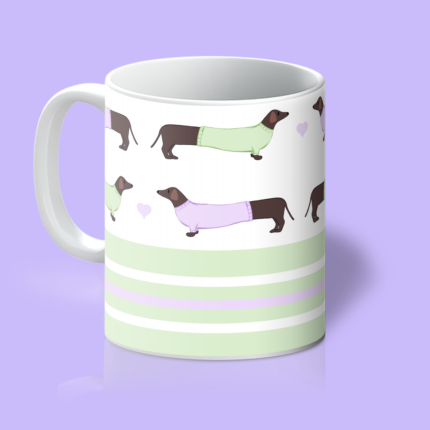 Extra Long Dachshunds - Mint and Lavender Mug