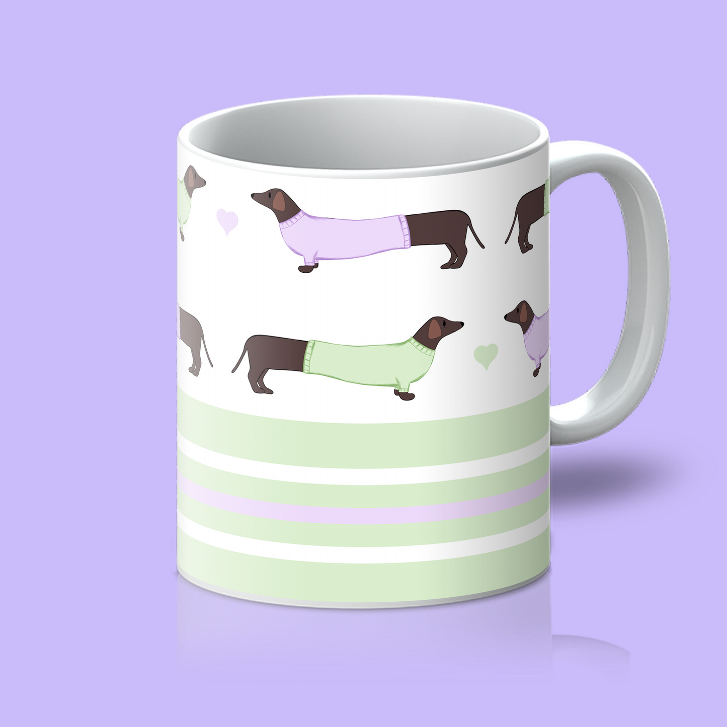 Extra Long Dachshunds - Mint and Lavender Mug