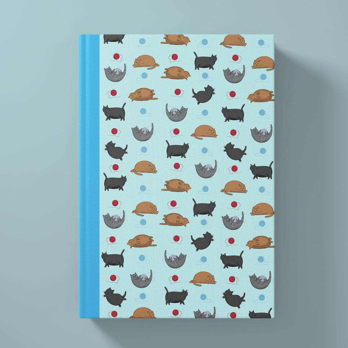 Fat Cats and Wool Pattern Hardcover Journal