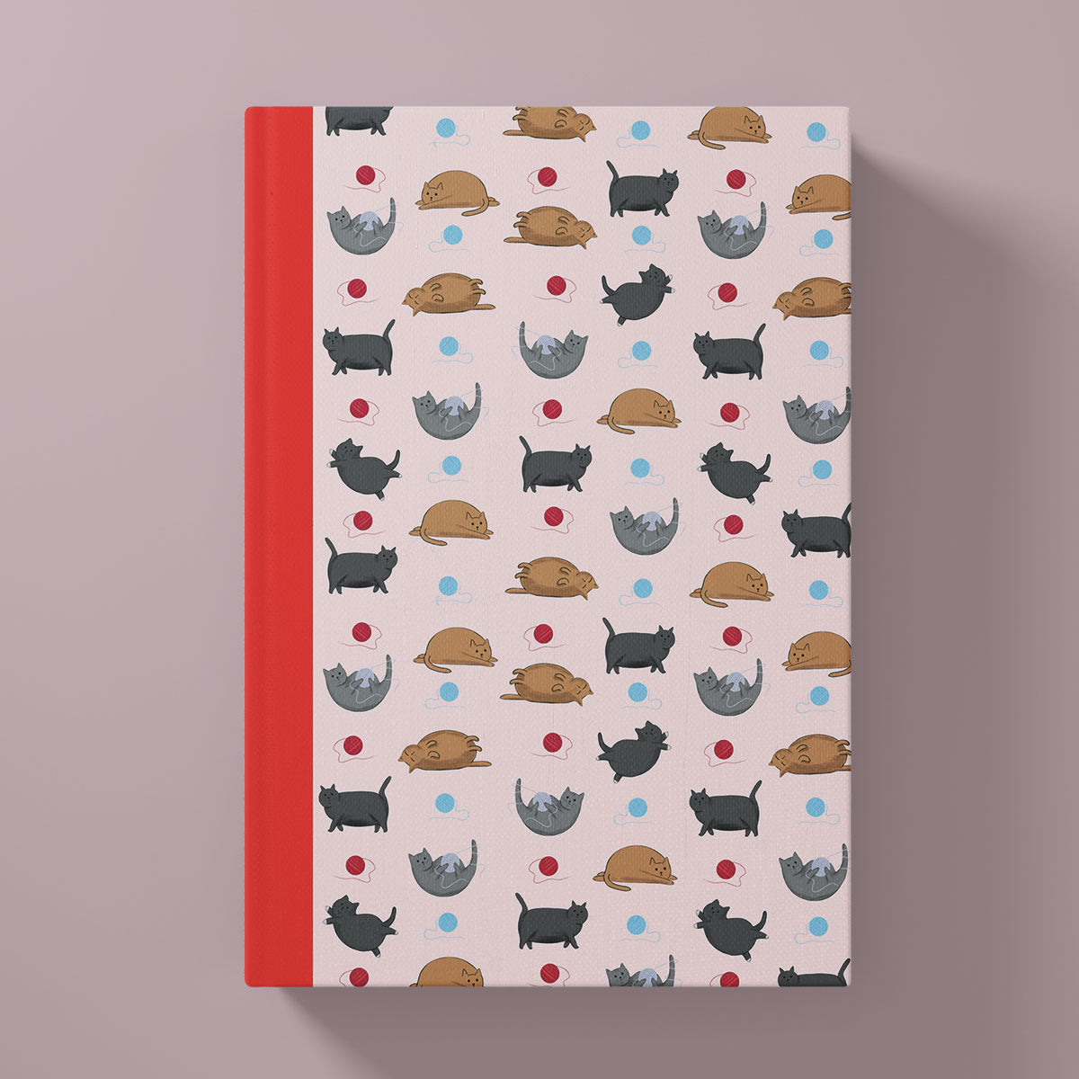 Fat Cats and Wool Pattern Hardcover Journal