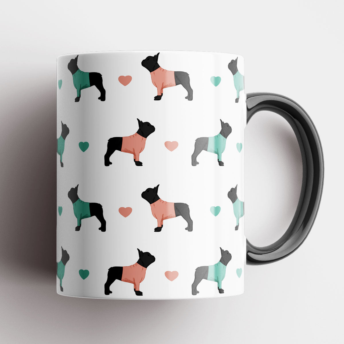 French Bulldogs and Hearts Mug