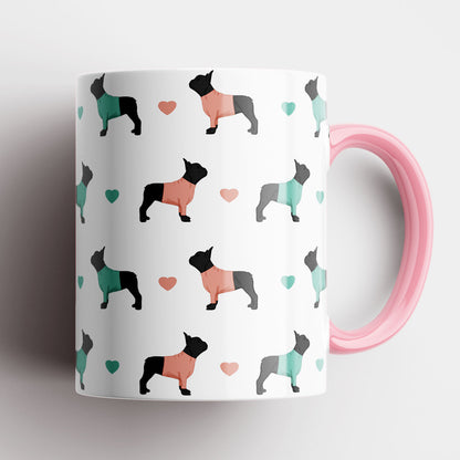 French Bulldogs and Hearts Mug