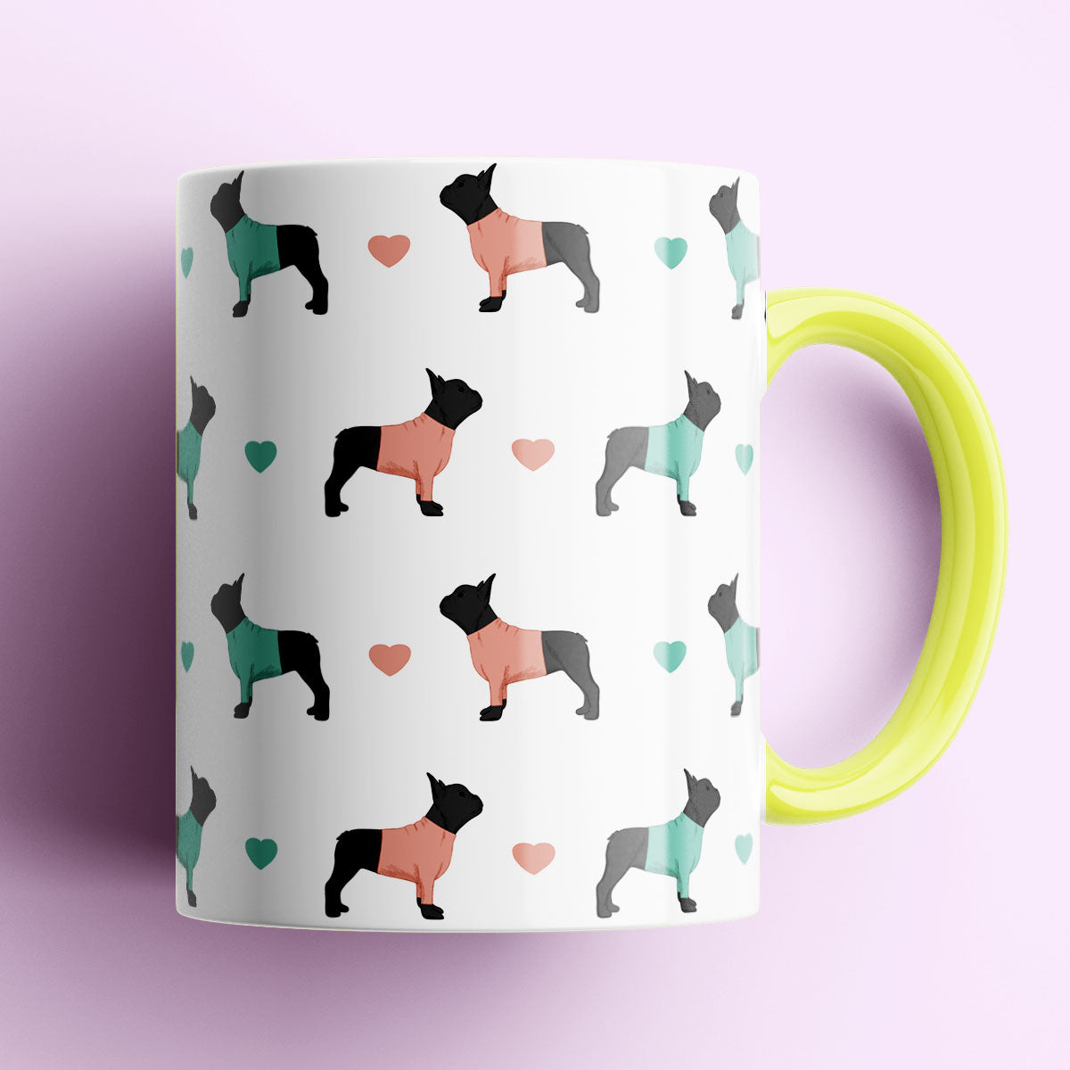 French Bulldogs and Hearts Mug