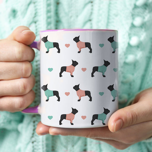 French Bulldogs and Hearts Mug