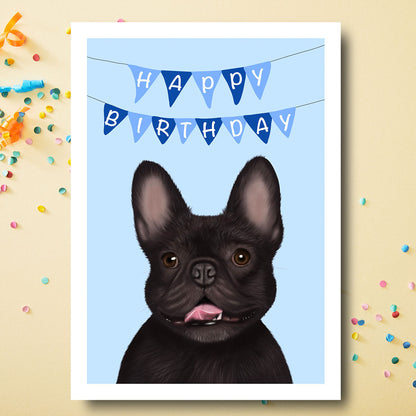 French Bulldog Birthday Card