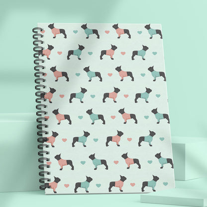 French Bulldogs and Hearts Notebook