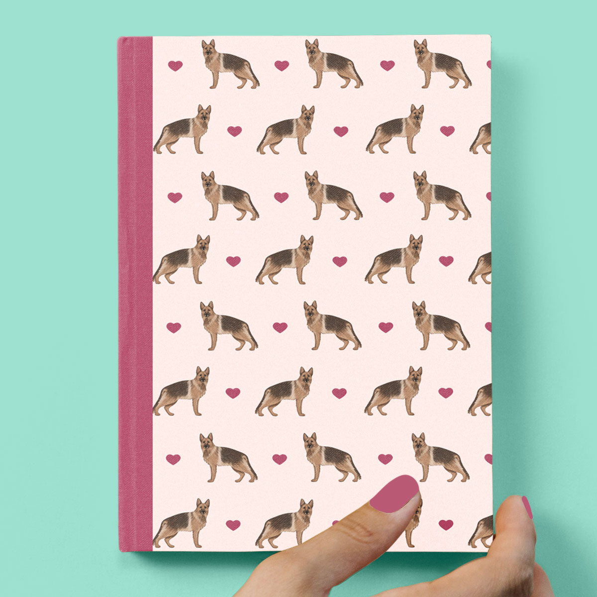 German Shepherds and Hearts Hardback Journal