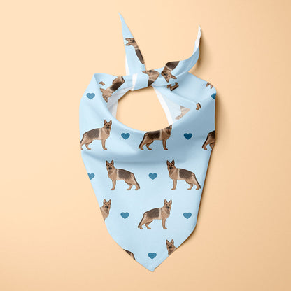 German Shepherd and Hearts Dog Bandana