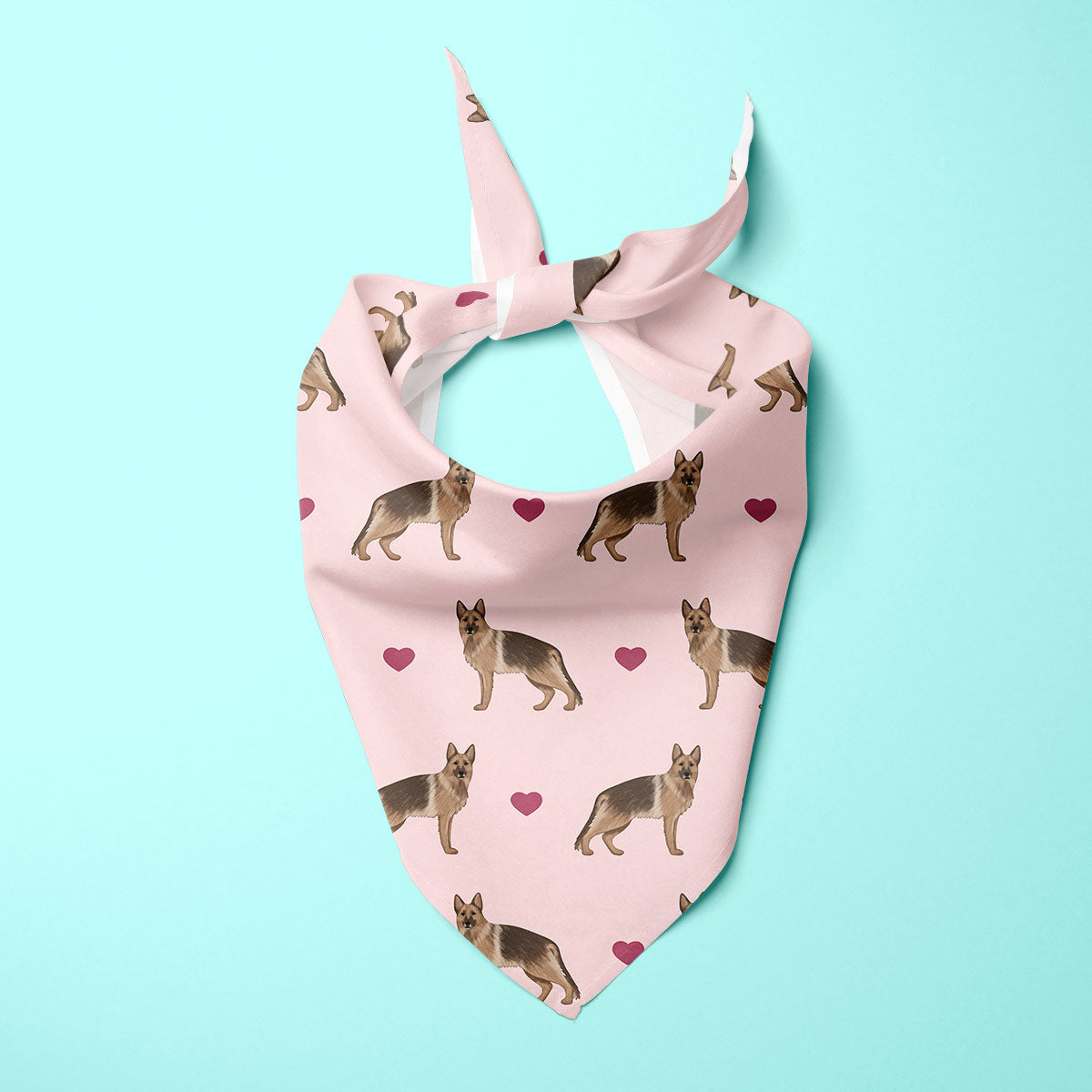 German Shepherd and Hearts Dog Bandana