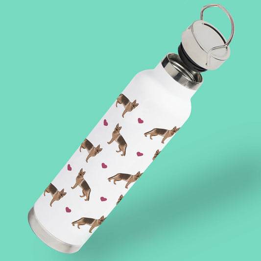 German Shepherds and Hearts Water Bottle