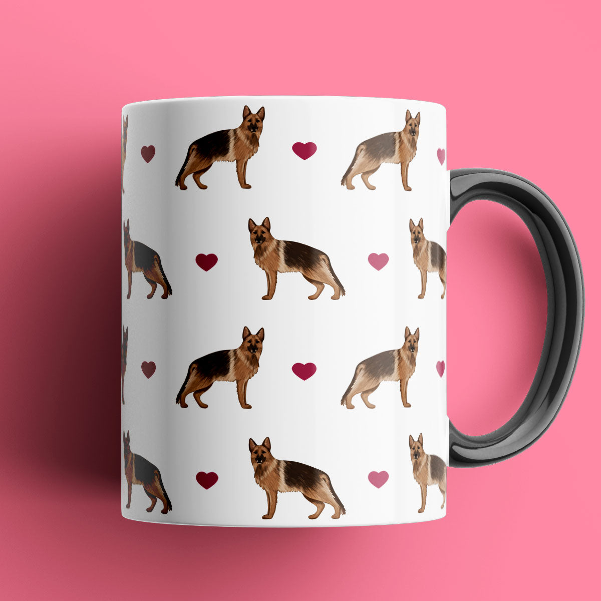 German Shepherds and Hearts Patterned Mug