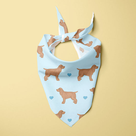 Golden Cocker Spaniels and Hearts Dog Bandana