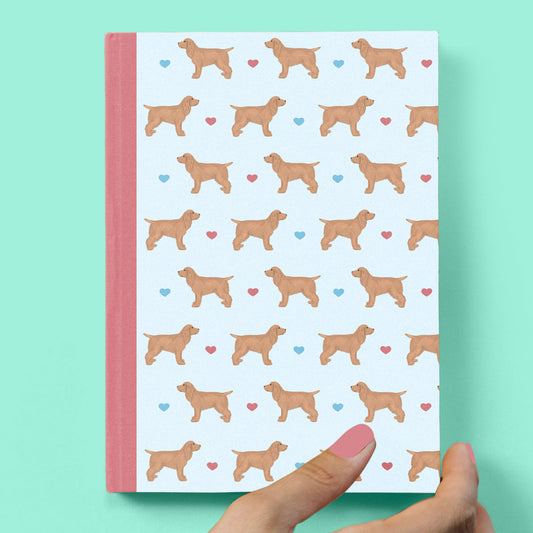 Golden Cocker Spaniels and Hearts Hardback Journal