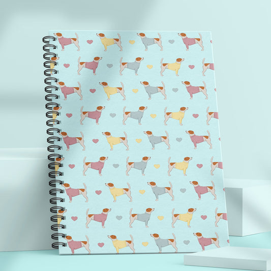 Jack Russells and Hearts Patterned Notebook