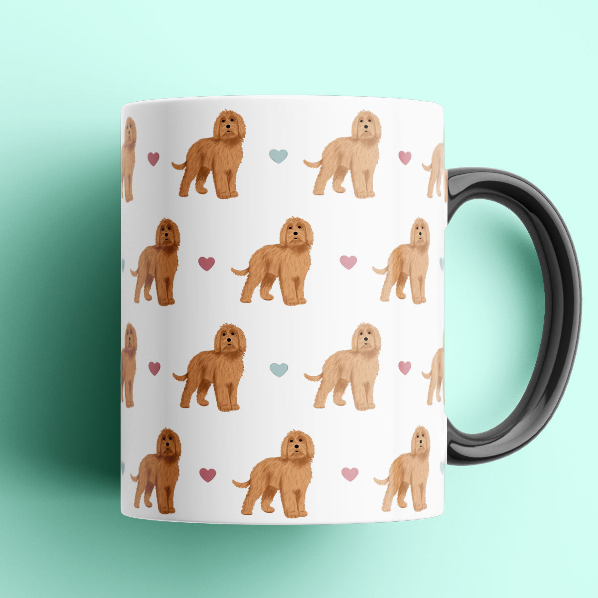 Labradoodles and Hearts Patterned Mug