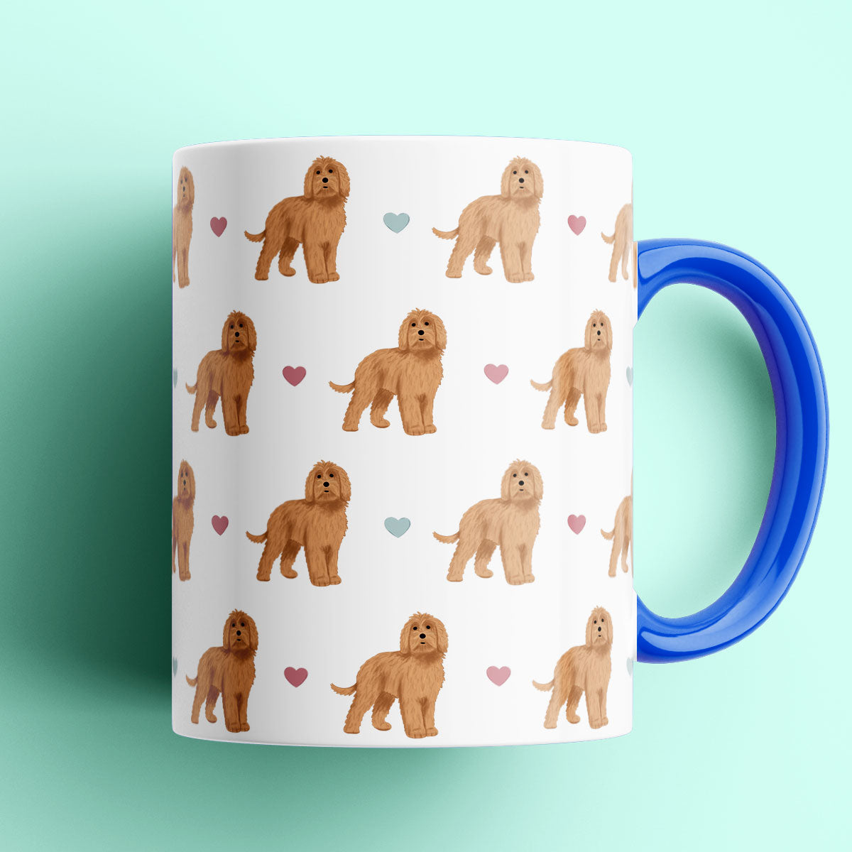 Labradoodles and Hearts Patterned Mug