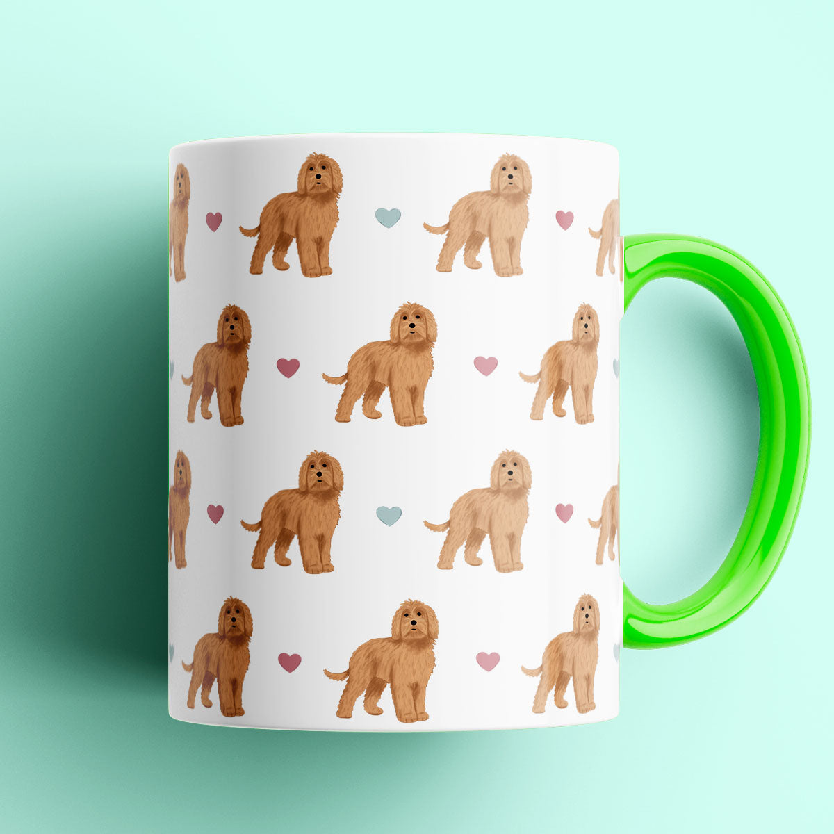 Labradoodles and Hearts Patterned Mug