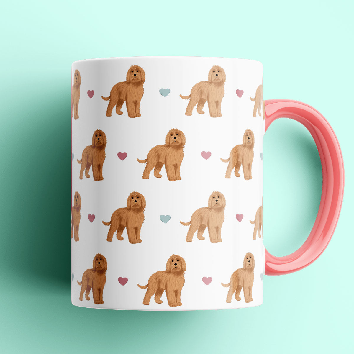 Labradoodles and Hearts Patterned Mug