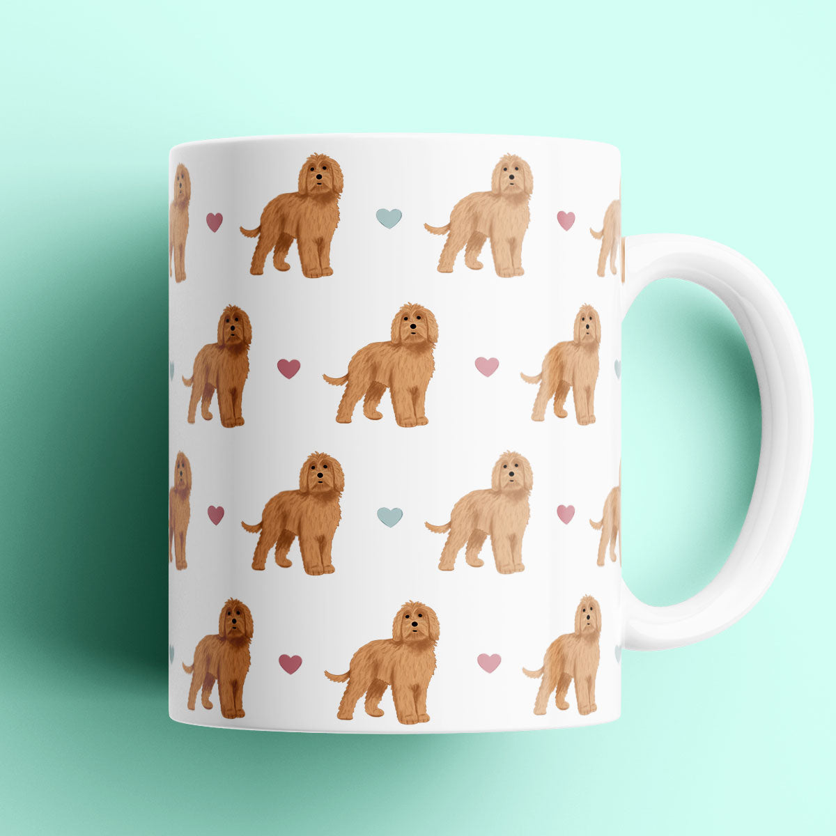 Labradoodles and Hearts Patterned Mug