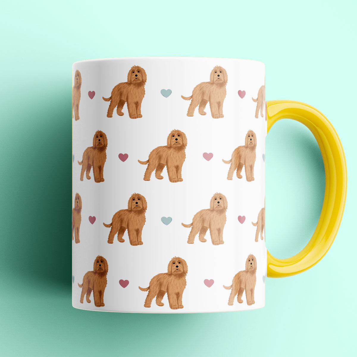 Labradoodles and Hearts Patterned Mug