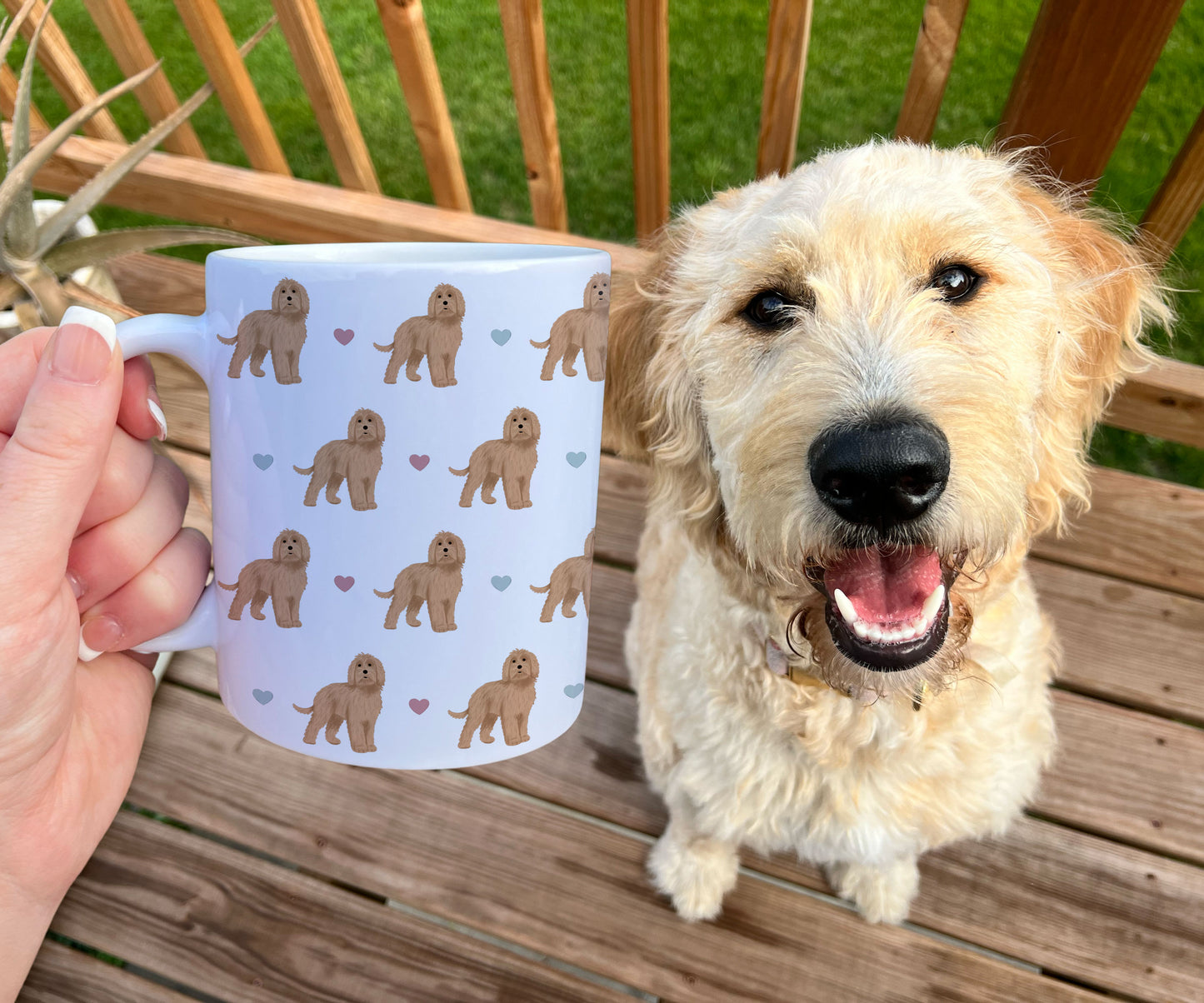 Labradoodles and Hearts Patterned Mug