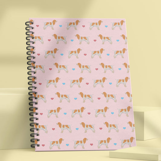 Lemon Roan Cocker Spaniels and Hearts Patterned Notebook