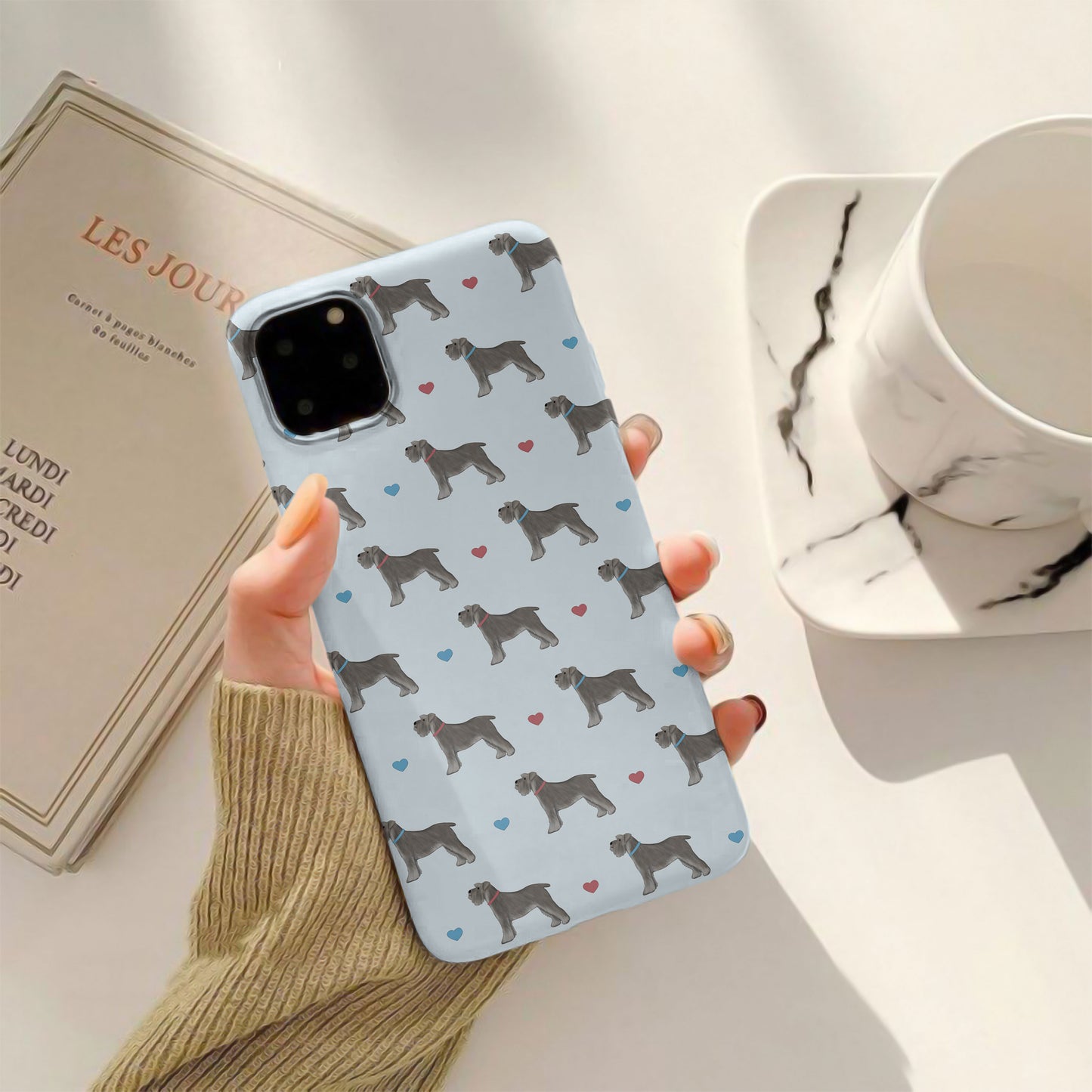 Miniature Schnauzer and Hearts iPhone Snap Case