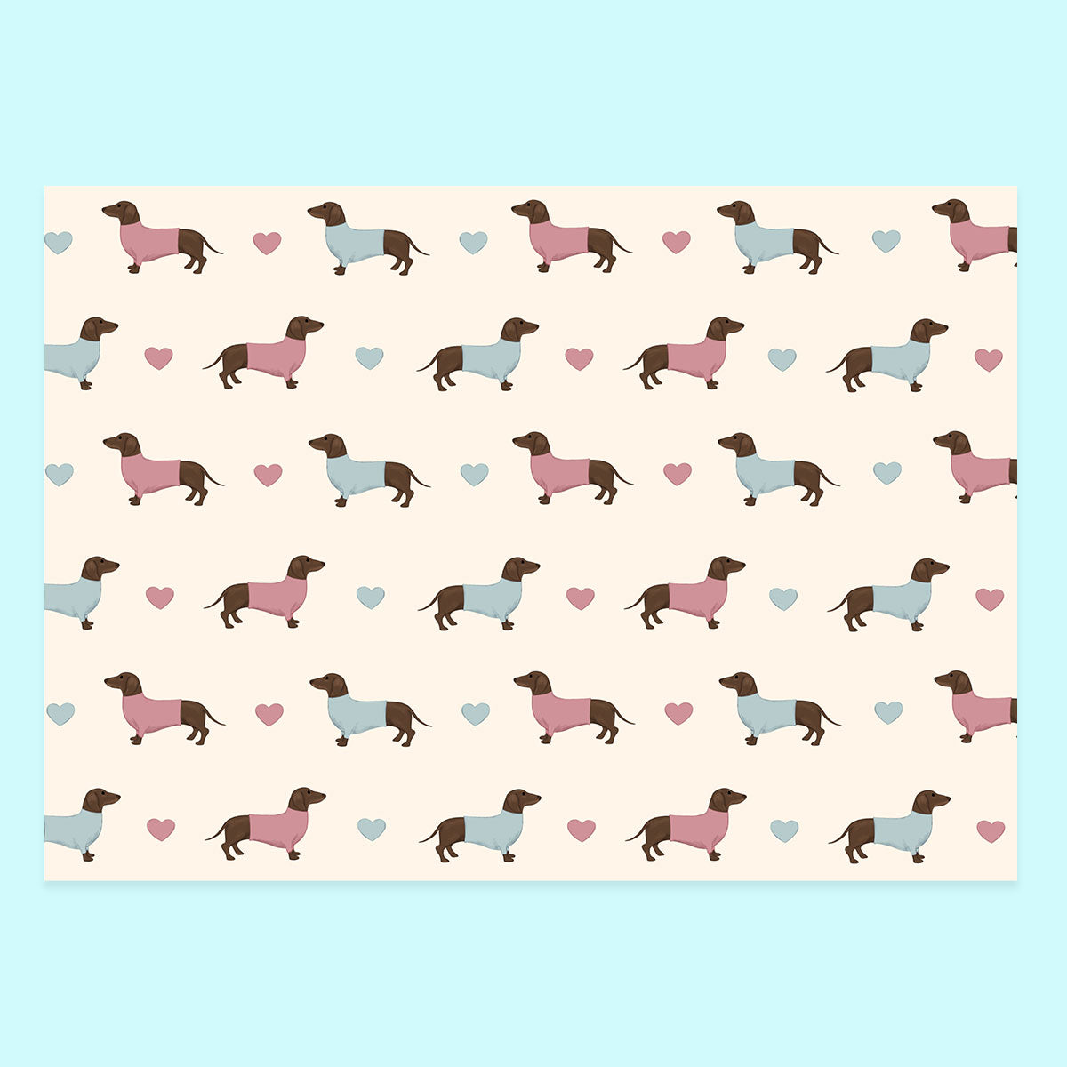 Dachshunds Hearts Notecard Set