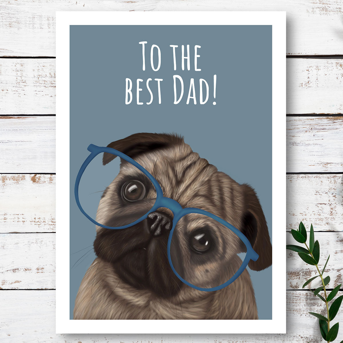 Pug Best Dad Card