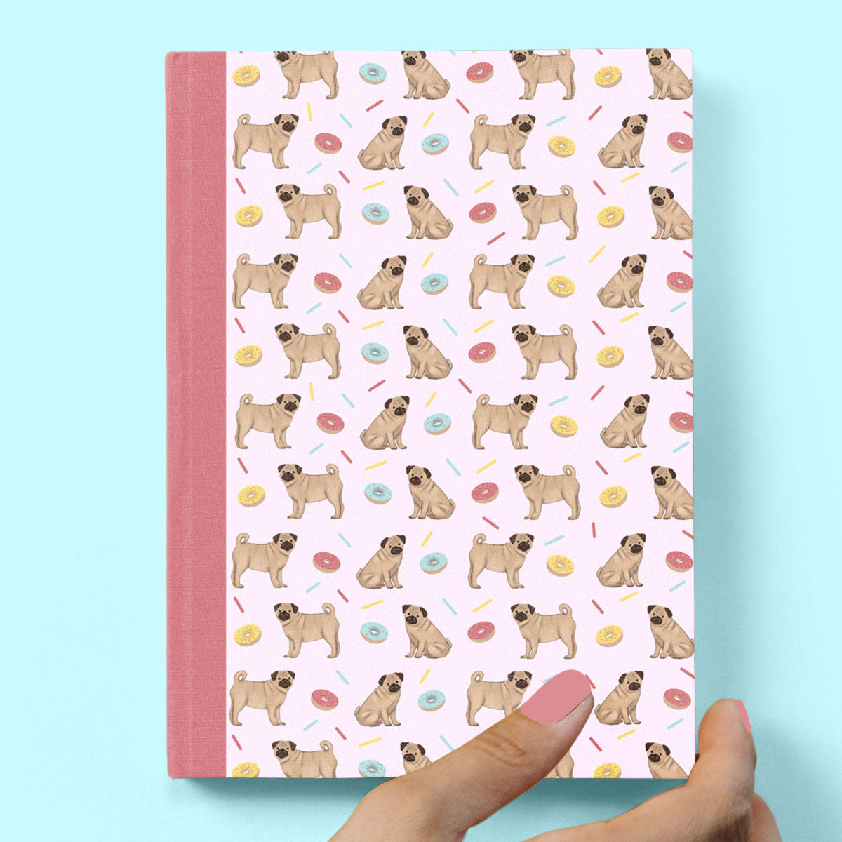 Pugs and Donuts Hardcover Journal