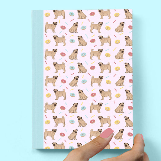 Pugs and Donuts Hardcover Journal