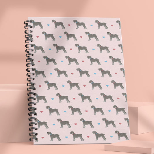 Miniature Schnauzer and Hearts Notebook