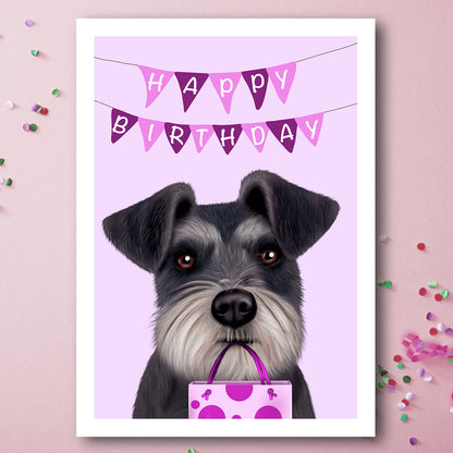 Schnauzer Birthday Card