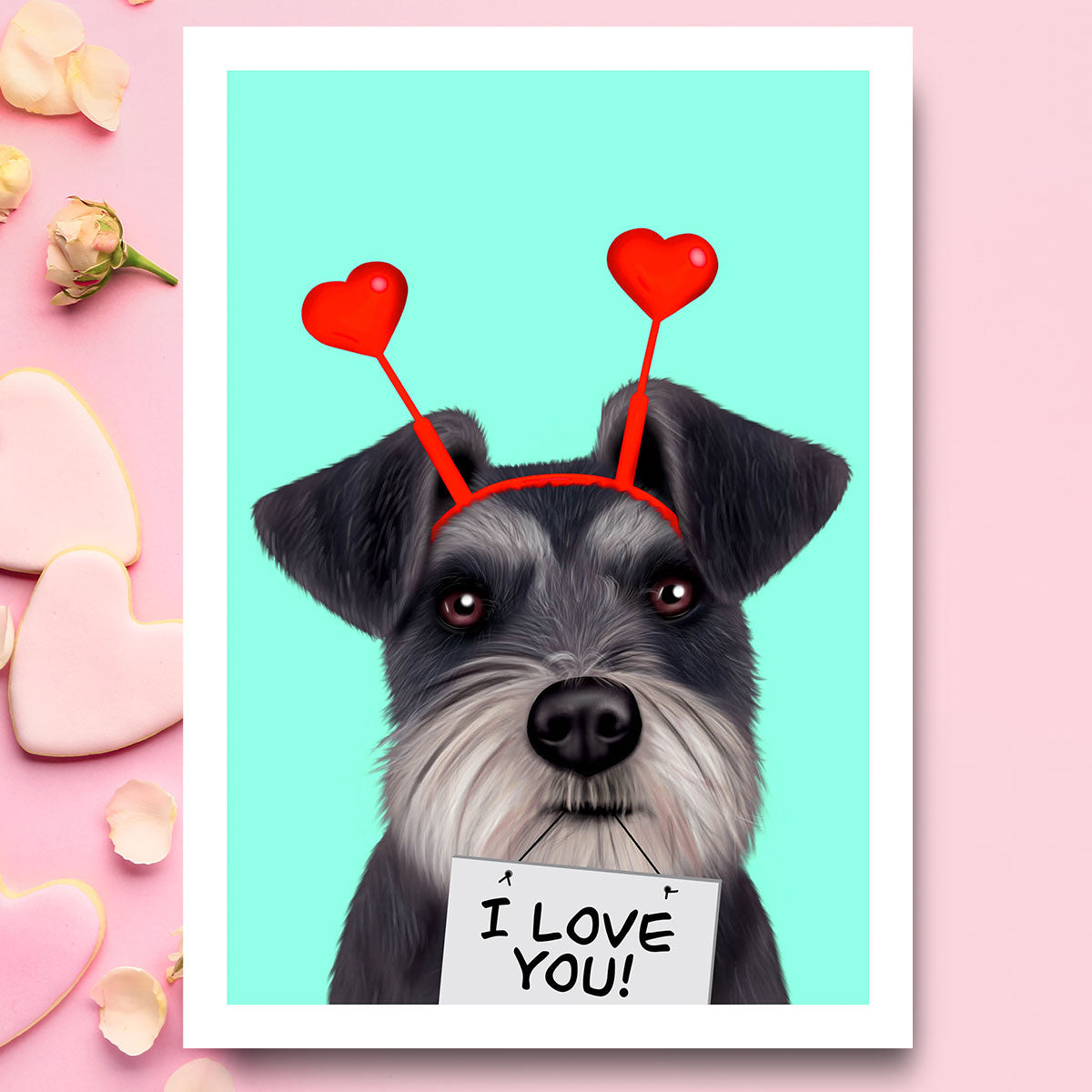 Schnauzer "I Love You" Card