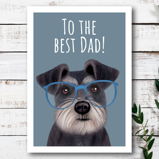 Schnauzer Best Dad Card