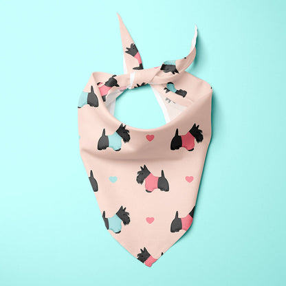 Scottish Terriers and Hearts Dog Bandana