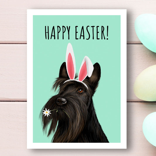 Scottish Terrier Happy Easter Card