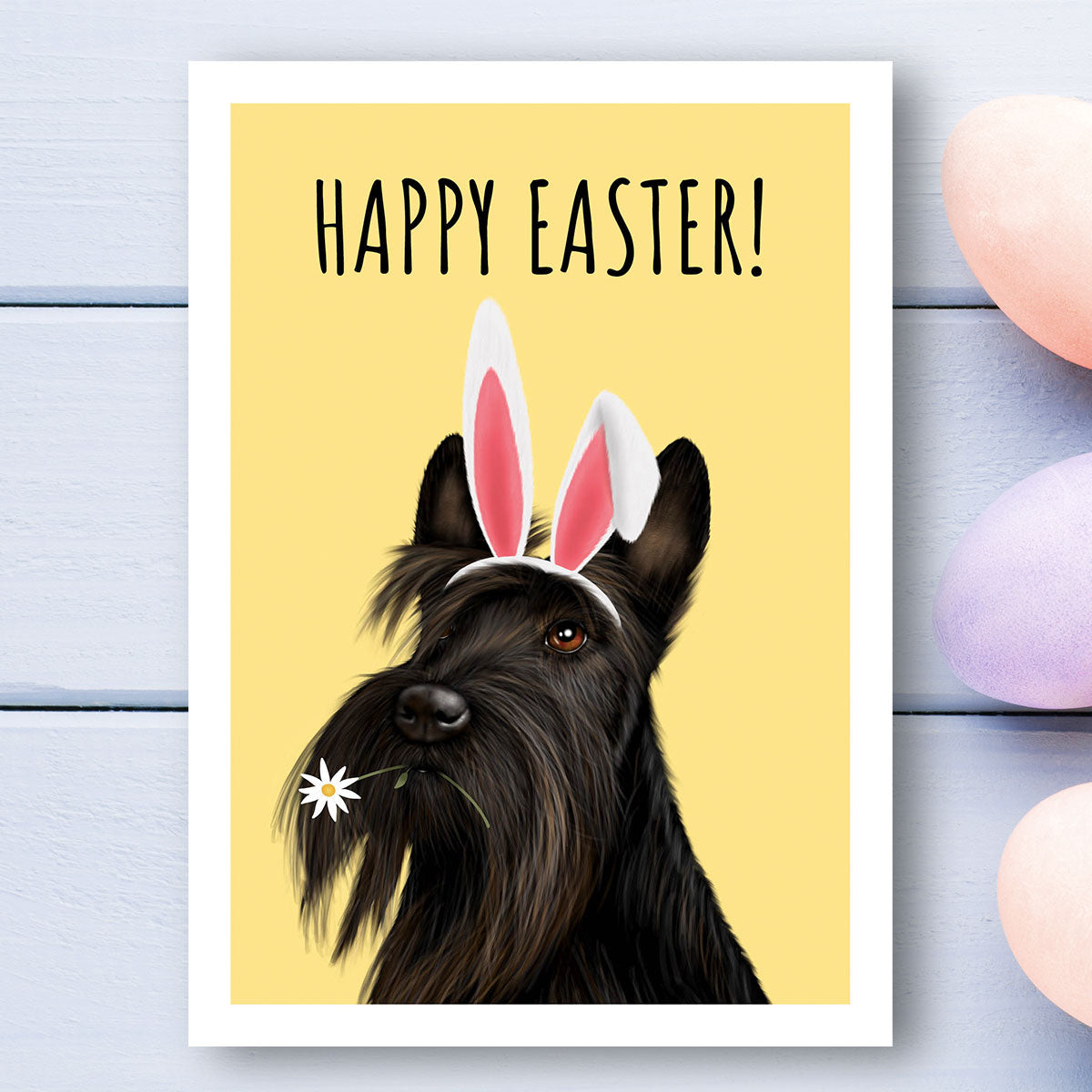 Scottish Terrier Happy Easter Card