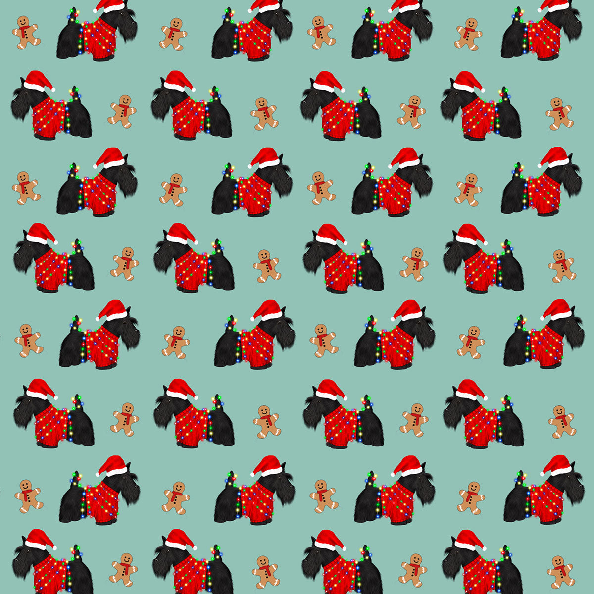 Christmas Scotty Dogs Wrapping Paper