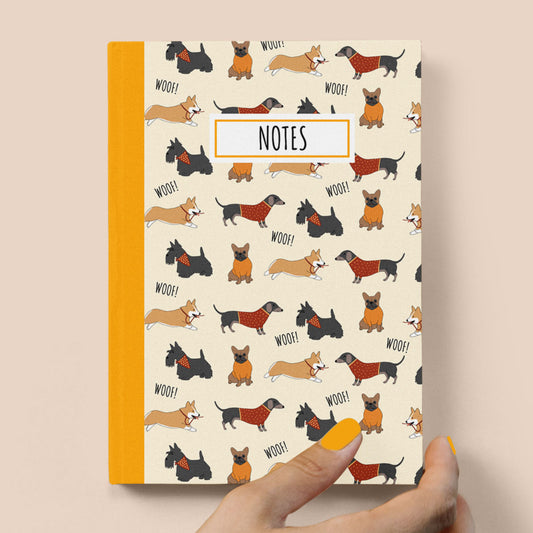 Small Dog Pattern Hardcover Journal