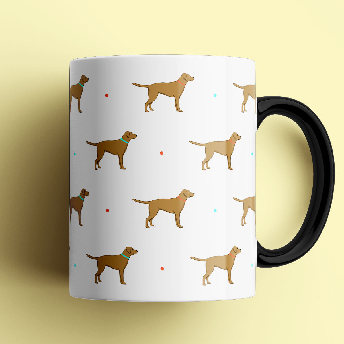 Yellow Labrador Patterned Mug