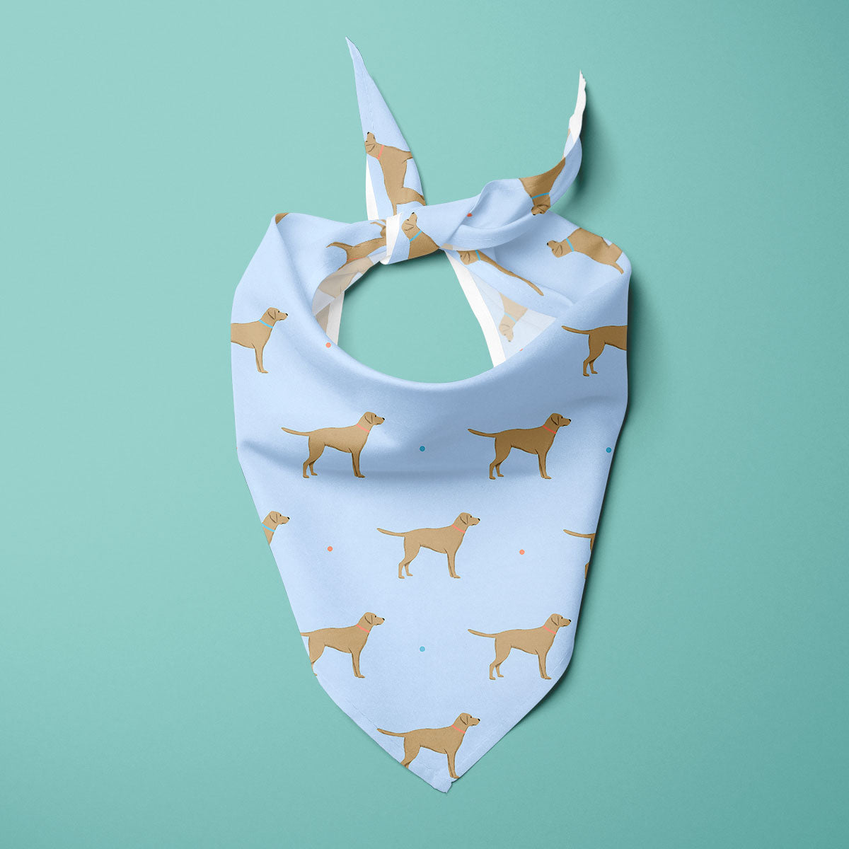 Yellow Labrador Pattern Dog Bandana