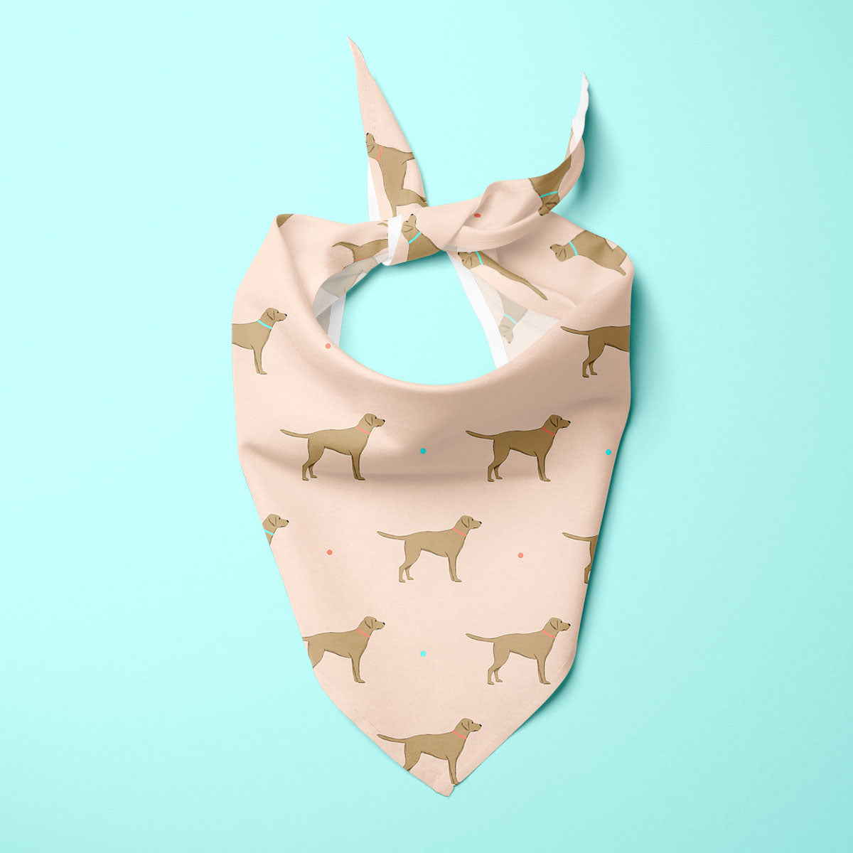 Yellow Labrador Pattern Dog Bandana